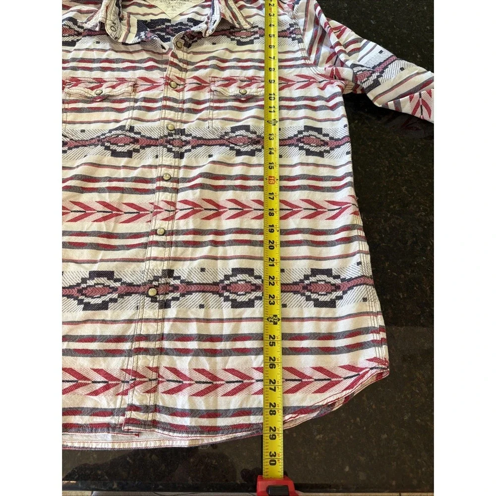 Ryan‎ Michael Aztec Western Flannel Snap Shirt Men's Sz L Long Sleeve Rodeo